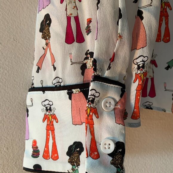 Alice + Olivia 20 year anniversary silk bow blouse - Picture 4 of 7